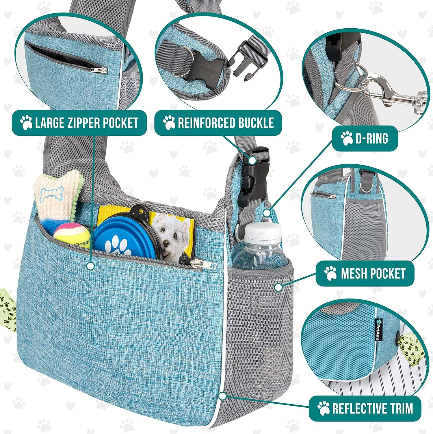 Hands-Free Sling Carrier for Small Dogs & Cats