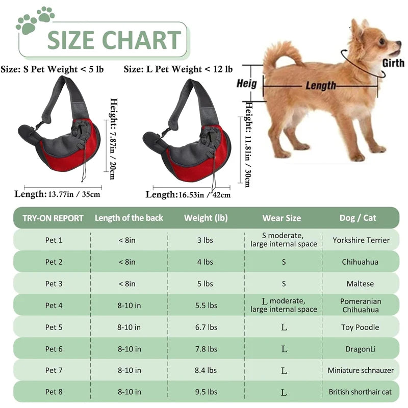 Mesh Crossbody Carrier Backpack for Cats & Dogs