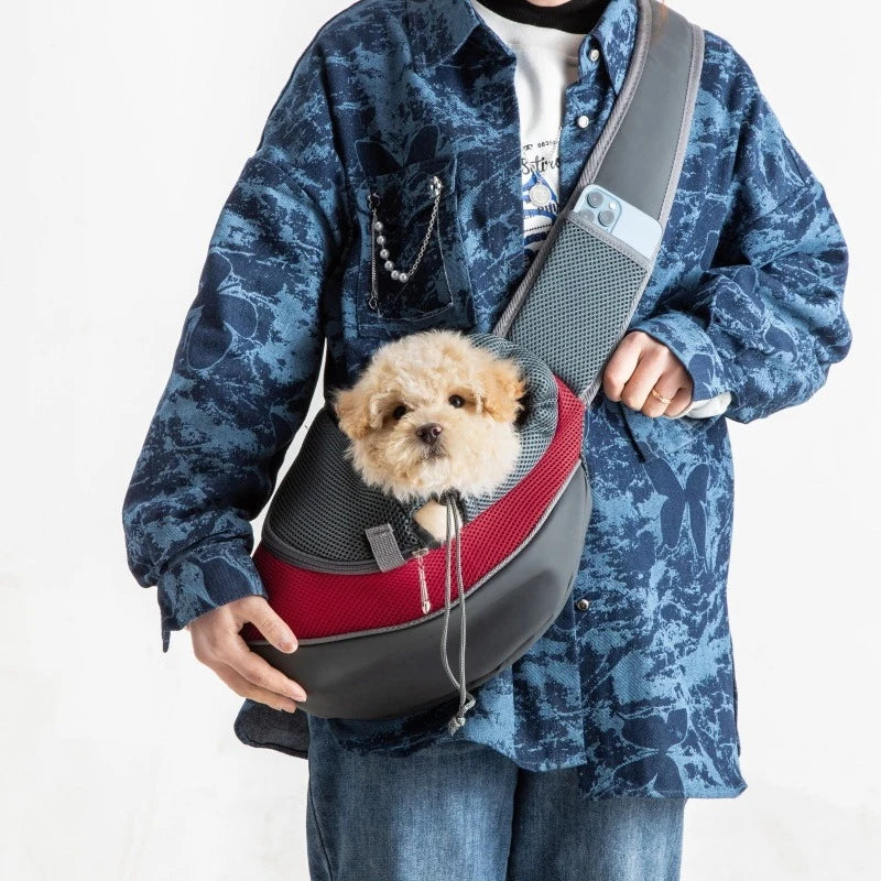 Mesh Crossbody Carrier Backpack for Cats & Dogs